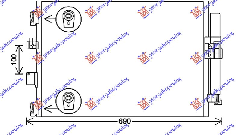 HLADNJAK KLIME 1.5TDCi/Econetic FORD KUGA 2020-2024 (591x378x16) (MARELLI) (DFK)