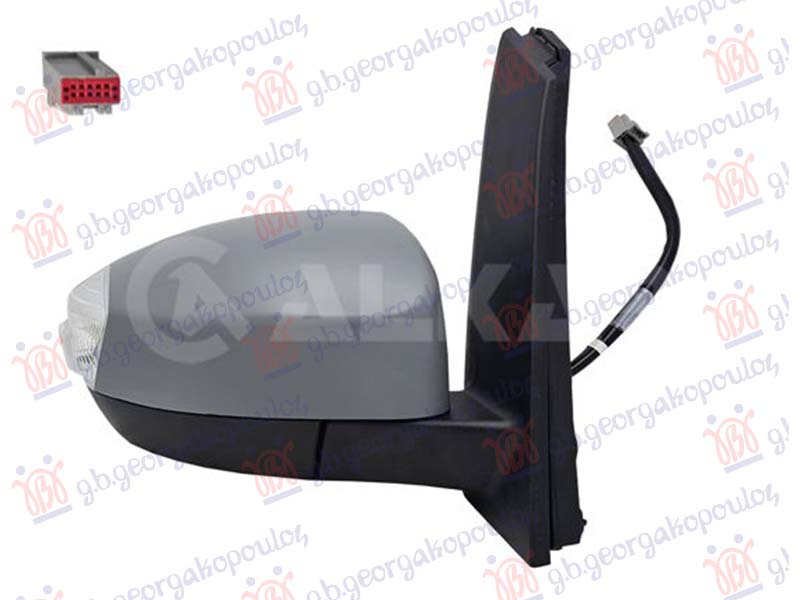 RETROVIZOR ELEKTRICNI SA GREJACEM PM (ELEKTRO-SKLOPIV) (MIGAVAC) (SVETLO) (10 PIN) (KONVEKSNO STAKLO) FORD C-MAX II 2010-2014 (DXA/CB7/DXA/CEU)