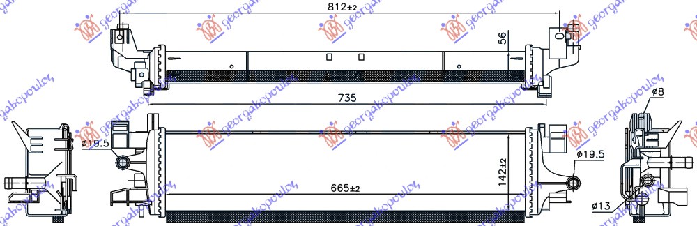 HLADNJAK MOTORA DODATNI 1.5 EcoBoost (665x142x56) FORD KUGA 2016-2020 (CBS)