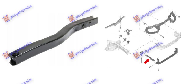 NOSAC HLADNJAKA BOCNI DONJI METALNI (PREDNJI DEO) FORD KUGA 2013-2016 (DM2)