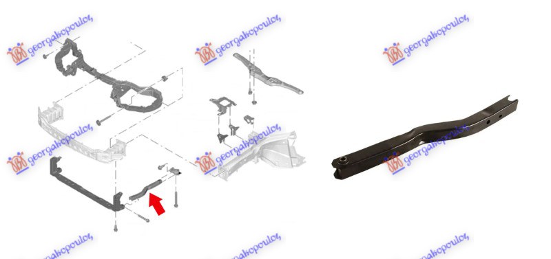 NOSAC HLADNJAKA BOCNI DONJI METALNI (PREDNJI DEO) FORD KUGA 2013-2016 (DM2)
