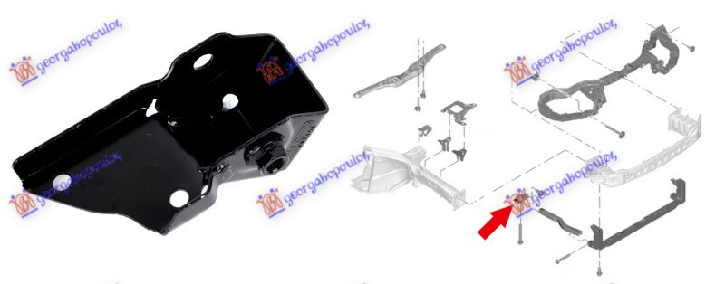 NOSAC HLADNJAKA BOCNI DONJI METALNI (DONJI DEO) FORD FOCUS 2011-2014 (DH)