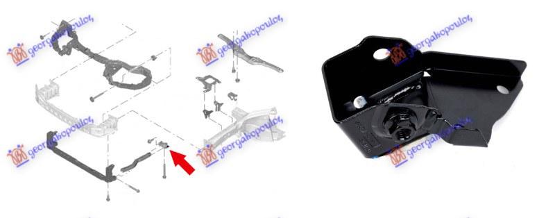 NOSAC HLADNJAKA BOCNI DONJI METALNI (DONJI DEO) FORD FOCUS 2011-2014 (DH)