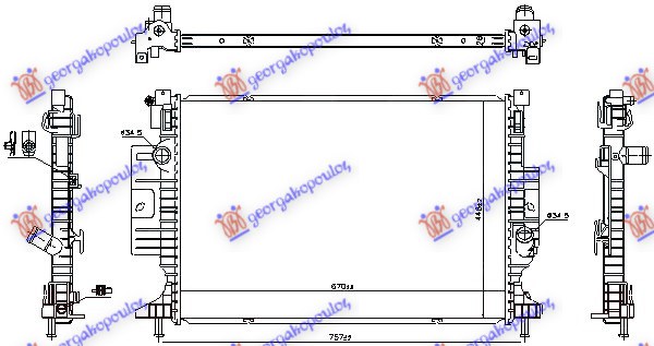 HLADNJAK MOTORA 2.0 ECOBOOST BENZIN - 2.0 TDCI DIZEL (MANUELNI) (670x448) FORD KUGA 2016-2020 (CBS)