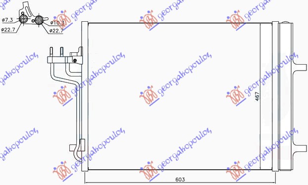 HLADNJAK KLIME 1.6i 16V TURBO - 2.0 TDCi (KOYO) FORD FOCUS 2014-2018 (DH)