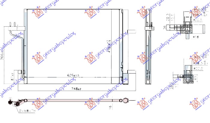 HLADNJAK KLIME 2.5i 16V BENZIN - 2.0 TDCi DIZEL (625x477x16) 13/15 FORD KUGA 2013-2016 (DM2)
