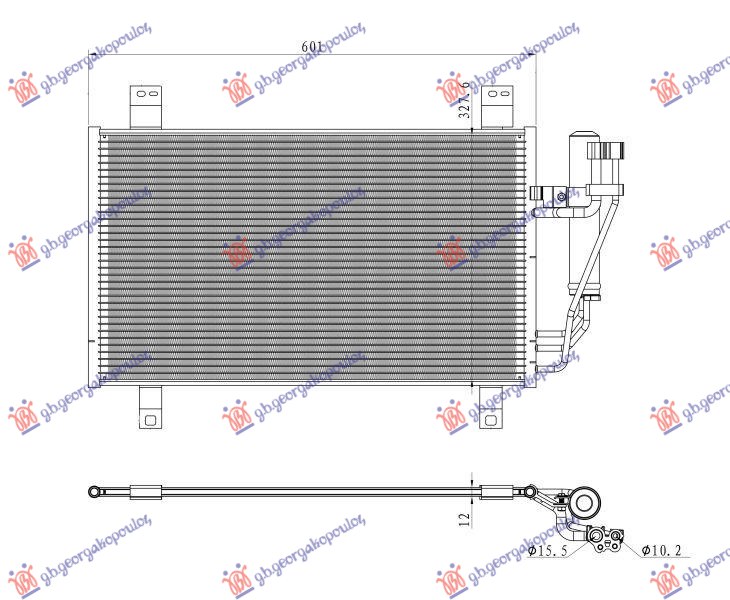 HLADNJAK KLIME 2.5 BENZIN-HIBRID (721x386x12) (KOYO) FORD KUGA 2020-2024 (DFK)
