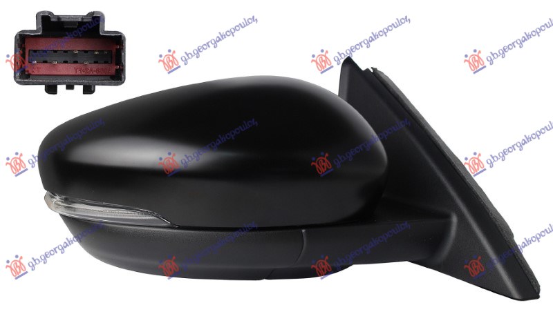 RETROVIZOR ELEKTRICNI SA GREJACEM PM (MIGAVAC) (6 PIN) (A KVALITET) (KONVEKSNO STAKLO) FORD KUGA 2020-2024 (DFK)