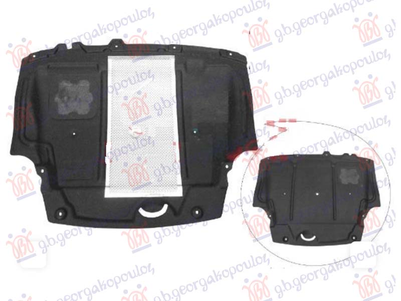 ZASTITA MOTORA PREDNJA PLASTICNA (SA ALUMINIJUMOM) FORD FIESTA 2017- (HJ/HF)