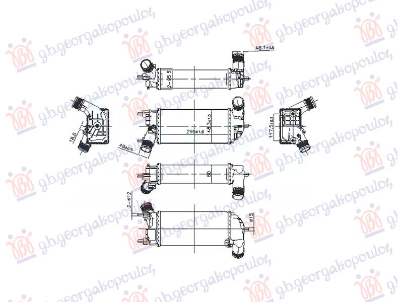 HLADNJAK INTERKULERA 1.0 EcoBoost BENZIN (298x148x80) (NISSENS) FORD FIESTA 2017- (HJ/HF)