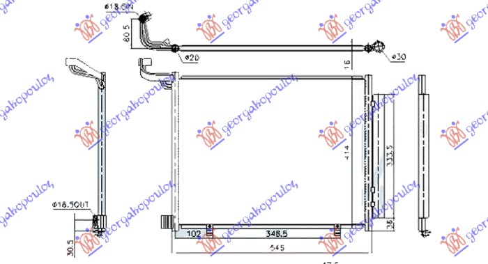 HLADNJAK KLIME 1.1 BENZIN (490x410x16) FORD FIESTA 2017- (HJ/HF)
