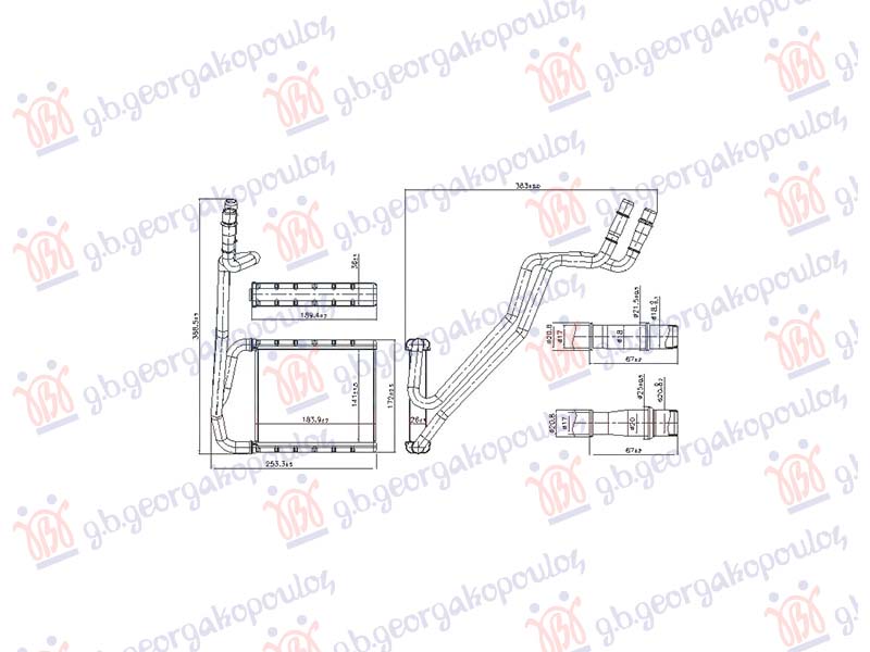 GREJAC KABINE 1.0/1.1/1.5 ZA SVE MODELE (MAN/AUTO) (184x141) (NISSENS) FORD FIESTA 2017- (HJ/HF)