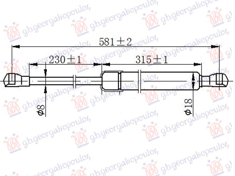 AMORTIZER GEPEK VRATA (581L-305N) FORD FIESTA 2017- (HJ/HF)