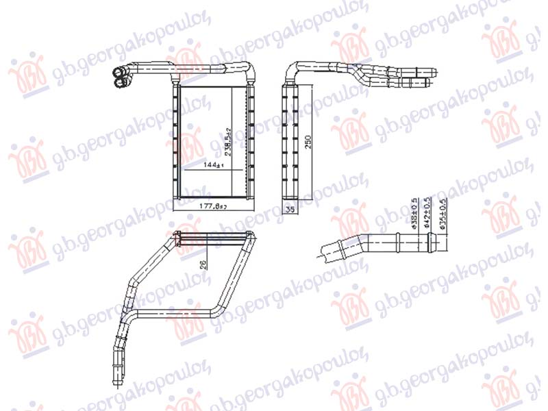 GREJAC KABINE (149x239x26) (NISSENS) FORD TRANSIT 2013-2019 (F3/FCD/FDD/FAD/FED)
