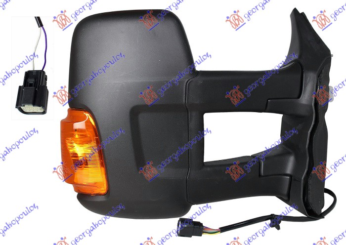 RETROVIZOR MEHANICKI DUGI (ZUTI MIGAVAC) (A KVALITET) (KONVEKSNO STAKLO) FORD TRANSIT 2013-2019 (F3/FCD/FDD/FAD/FED)