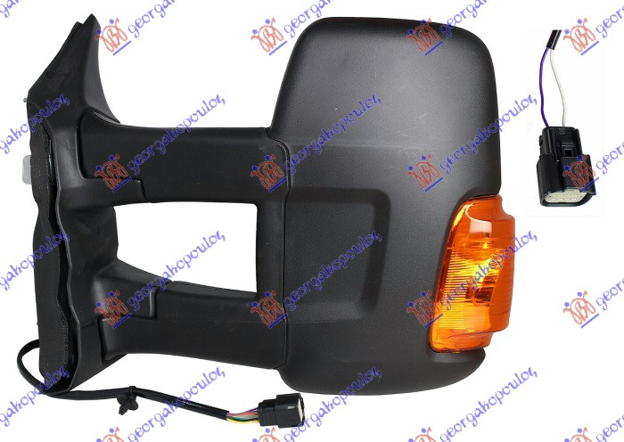 RETROVIZOR MEHANICKI DUGI (ZUTI MIGAVAC) (A KVALITET) (KONVEKSNO STAKLO) FORD TRANSIT 2013-2019 (F3/FCD/FDD/FAD/FED)