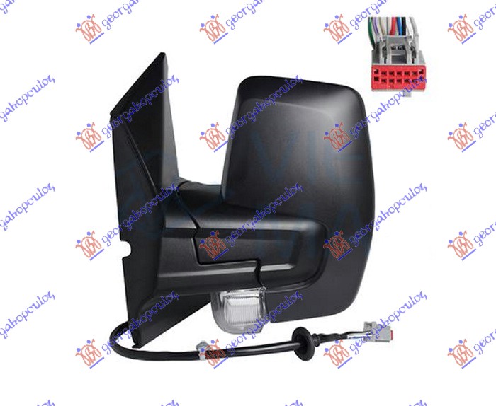 RETROVIZOR ELEKTRICNI SA GREJACEM (ELEKTRO-SKLOPIV) (MIGAVAC) (KONVEKSNO STAKLO) FORD TRANSIT/TOURNEO CUSTOM 2018-2023 (FY/FZ/F3)