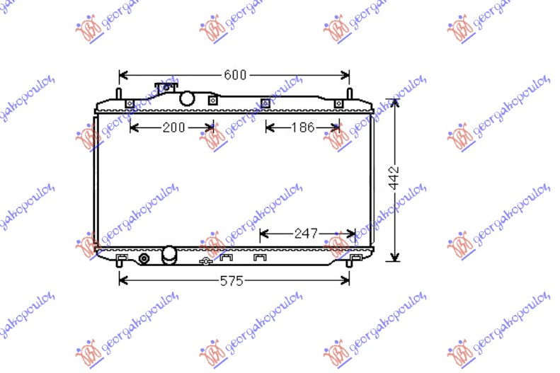HLADNJAK MOTORA 1.8i/16ViVTEC (MAN) (37.5x67x1.6) (KOYO) HONDA CIVIC H/B-L/B 2012-2016 (FK)