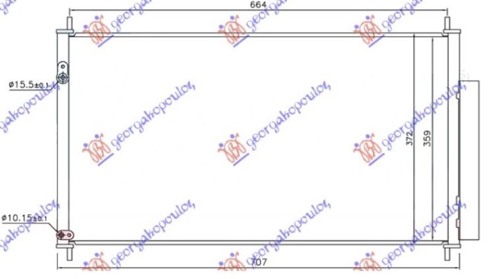 HLADNJAK KLIME BENZIN/DIZEL (665x360x16) (KOYO) HONDA CIVIC H/B-L/B 2012-2016 (FK)