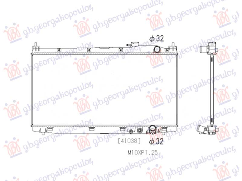 HLADNJAK MOTORA 1.6 DIZEL HONDA CIVIC SEDAN 2016-2022 (375x774) (KOYO) (FC/FK)