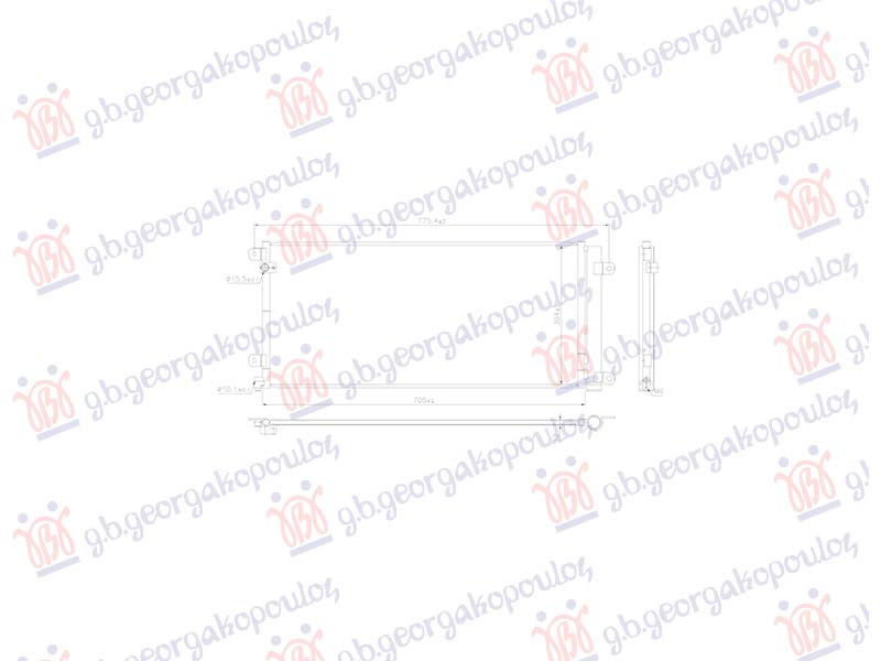 HLADNJAK KLIME 1.0/1.5 VTEC BENZIN (665x305x12) (KOYO) HONDA CIVIC H/B 2016-2022 (FC/FK)