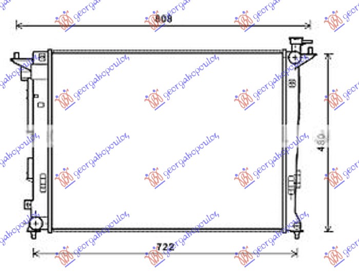 HLADNJAK MOTORA 1.6/2.0 BENZIN (MAN) (630x470x16) (CESKA) (NRF) KIA SPORTAGE 2014-2015 (SL)