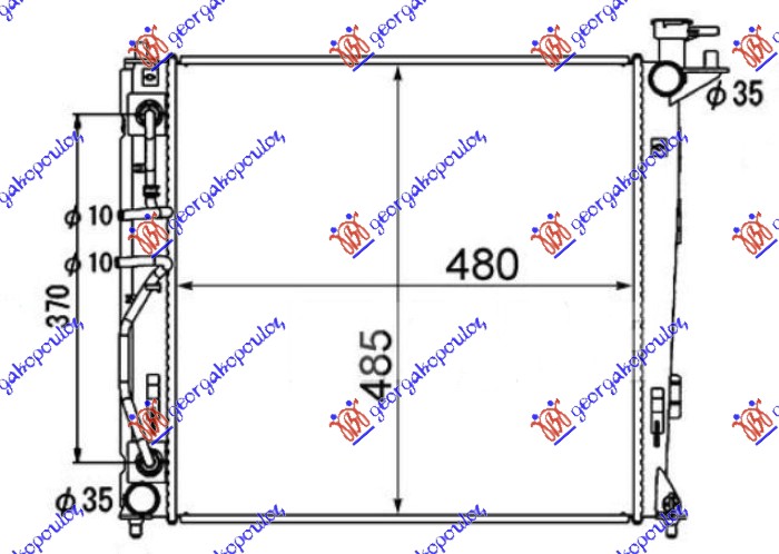 HLADNJAK MOTORA 2.0 CRDi DIZEL (AUTOMATSKI) (485x470) (CESKA) KIA SPORTAGE 2014-2015 (SL)