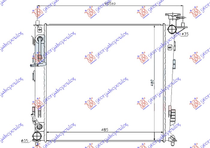 HLADNJAK MOTORA 2.0 CRDi DIZEL (AUTO) (485x470) (KOREJA) KIA SPORTAGE 2014-2015 (SL)