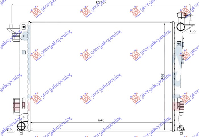HLADNJAK MOTORA 2.0/2.4 BENZIN (MAN) (640x480x16) (KOREJA) (NISSENS) KIA SPORTAGE 2010-2014 (SL)