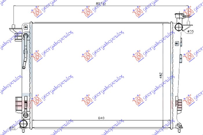 HLADNJAK MOTORA 2.0/2.4 BENZIN (AUTO) (640x480x16) (KOREJA) KIA SPORTAGE 2014-2015 (SL)