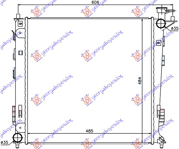 HLADNJAK MOTORA 1.7/2.0 CRDi DIZEL (MAN) (485x470x16) (CESKA) KIA SPORTAGE 2014-2015 (SL)