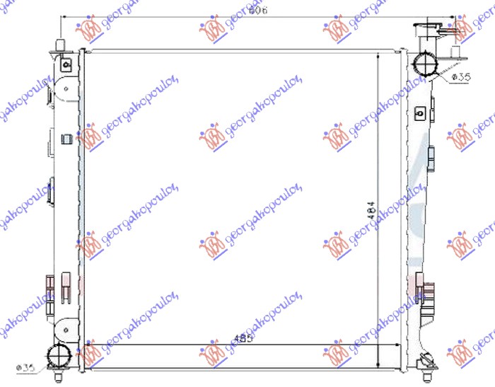 HLADNJAK MOTORA 1.7/2.0 CRDi DIZEL (MAN) (485x485x16) (KOREJA) KIA SPORTAGE 2014-2015 (SL)
