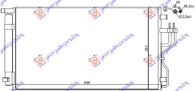HLADNJAK KLIME ZA SVE MODELE BENZIN (655x378x16) (CESKA) KIA SPORTAGE 2010-2014 (SL)