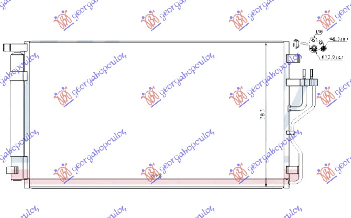 HLADNJAK KLIME ZA SVE MODELE BENZIN (655x380x16) (KOREJA) KIA SPORTAGE 2010-2014 (SL)