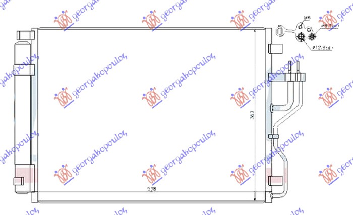 HLADNJAK KLIME ZA SVE MODELE DIZEL (535x380x16) (KOREJA) KIA SPORTAGE 2010-2014 (SL)