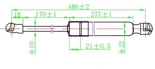 AMORTIZER HAUBE (486L-560N) HYUNDAI iX35/TUCSON 2010-2015 (LM/EL/ELH)