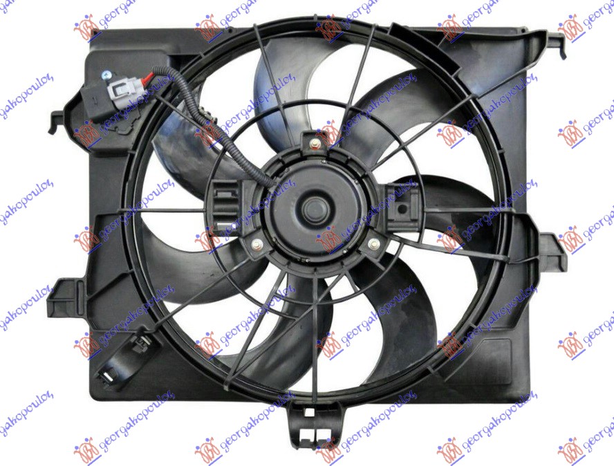 VENTILATOR KOMPLET (DIZEL) (390mm) (3 PIN) (DOOWON TIP) HYUNDAI ACCENT 2014-2018 (EXPORT TYPE)
