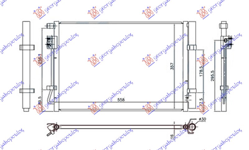 HLADNJAK KLIME 1.2/1.4i BENZIN (490x370x16) (VALEO) HYUNDAI i20 II 2018-2020 (GB/IB)
