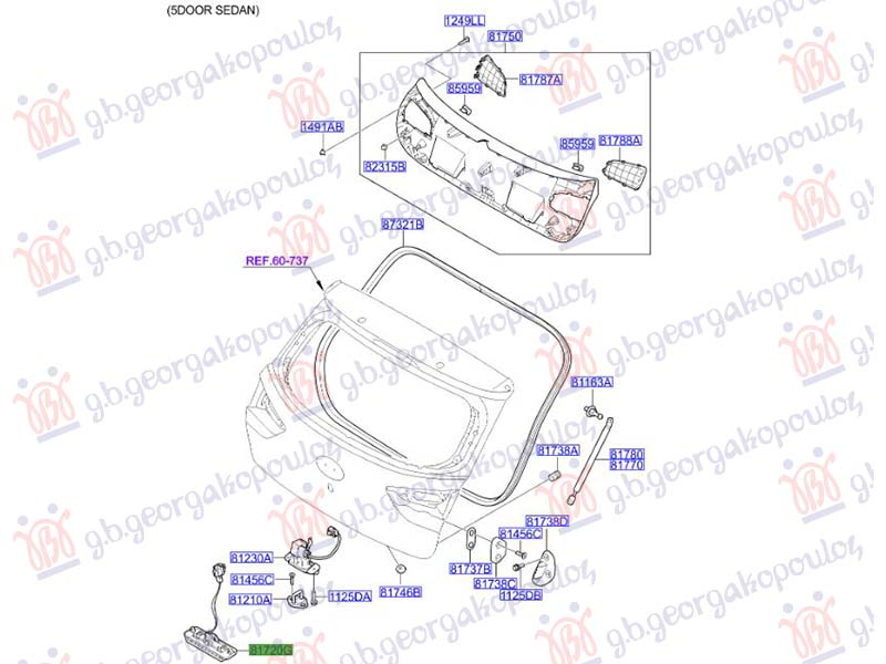 KVAKA GEPEK VRATA SPOLJASNJA (ORIGINALNI) HYUNDAI i20 III 2024- (BC3/BI3)