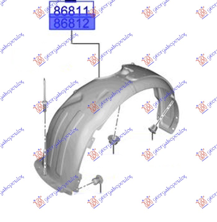 POTKRILO (SA ZVUCNOM IZOLACIJOM) PLASTICN (A KVALITET) HYUNDAI BAYON 2021-2024 (BC3)