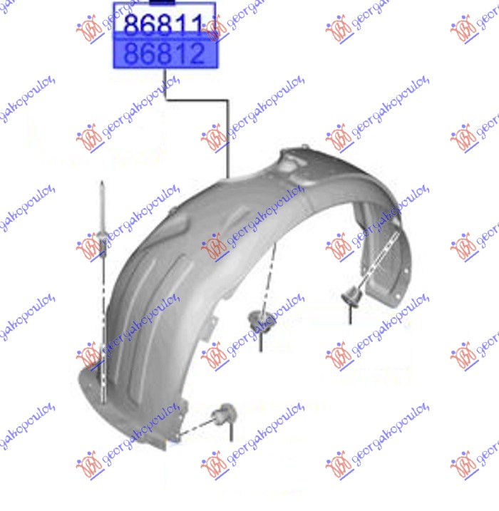 POTKRILO (SA ZVUCNOM IZOLACIJOM) PLASTICN (A KVALITET) HYUNDAI BAYON 2021-2024 (BC3)