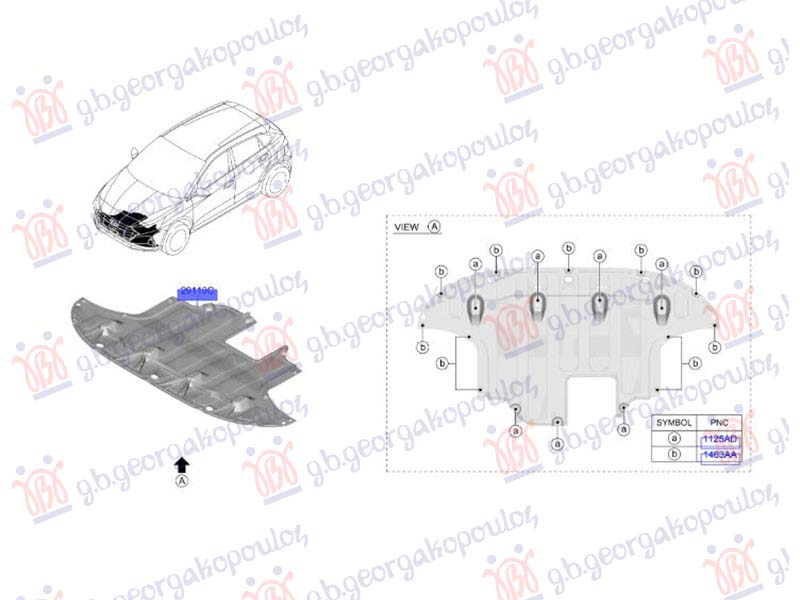 ZASTITA MOTORA ISPOD BRANIKA PLASTICNA HYUNDAI i20 III 2020-2024 (BC3/BI3)