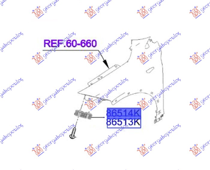 NOSAC PREDNJEG BRANIKA BOCNI PLASTICNI HYUNDAI i20 III 2024- (BC3/BI3)