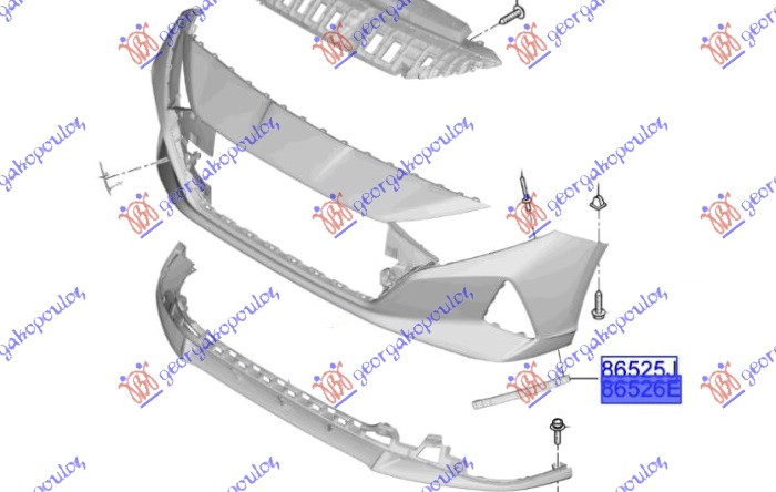 NOSAC PREDNJEG BRANIKA GORNJI PLASTICNI HYUNDAI i20 III 2024- (BC3/BI3)