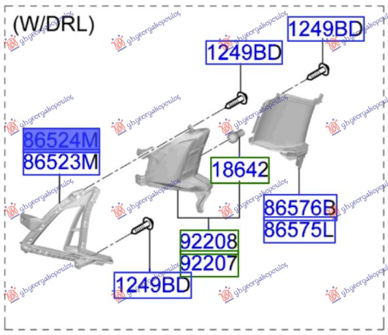 RESETKA PREDNJEG BRANIKA (SA DNEVNIM SVETLOM) (ORIGINALNI) HYUNDAI i20 III 2024- (BC3/BI3)