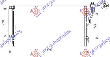 HLADNJAK KLIME 2.0i/2.4i 16V (715x382x12) HYUNDAI SONATA 2011-2015 (YF)