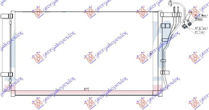 HLADNJAK KLIME 2.0i/2.4 GDI BENZIN (695x383x16) HYUNDAI SONATA 2017-2019 (LF)