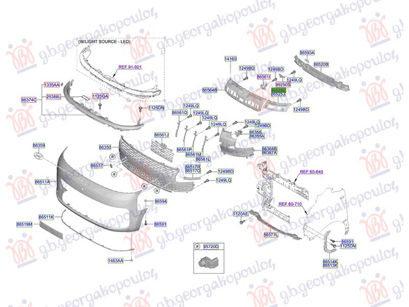 NOSAC PREDNJEG BRANIKA GORNJI BOCNI PLASTICNI (ORIGINALNI) HYUNDAI STARIA 2025- (US4)