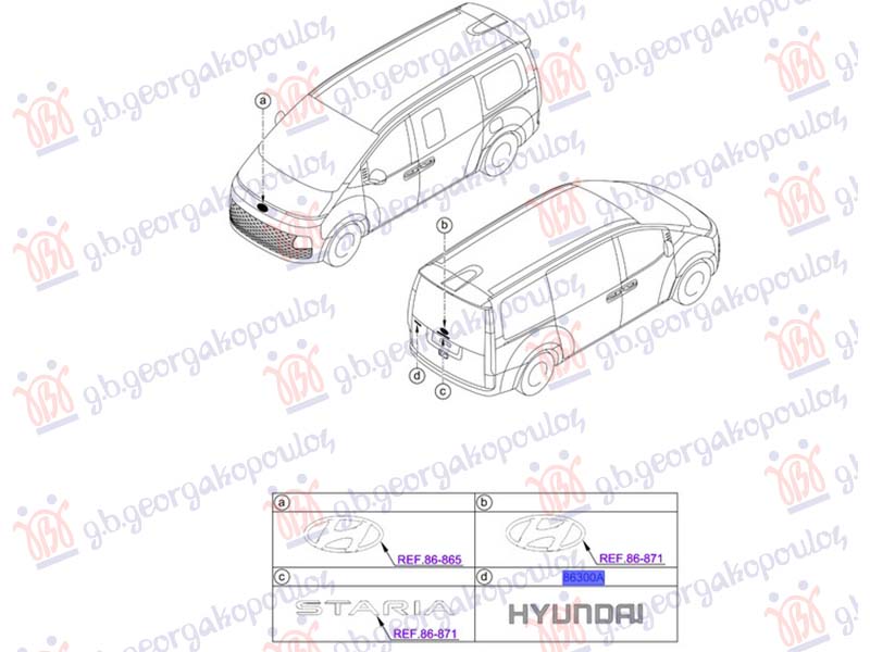 ZNAK ZADNJI (SLOVA HYUNDAI) (ORIGINALNI) HYUNDAI STARIA 2025- (US4)