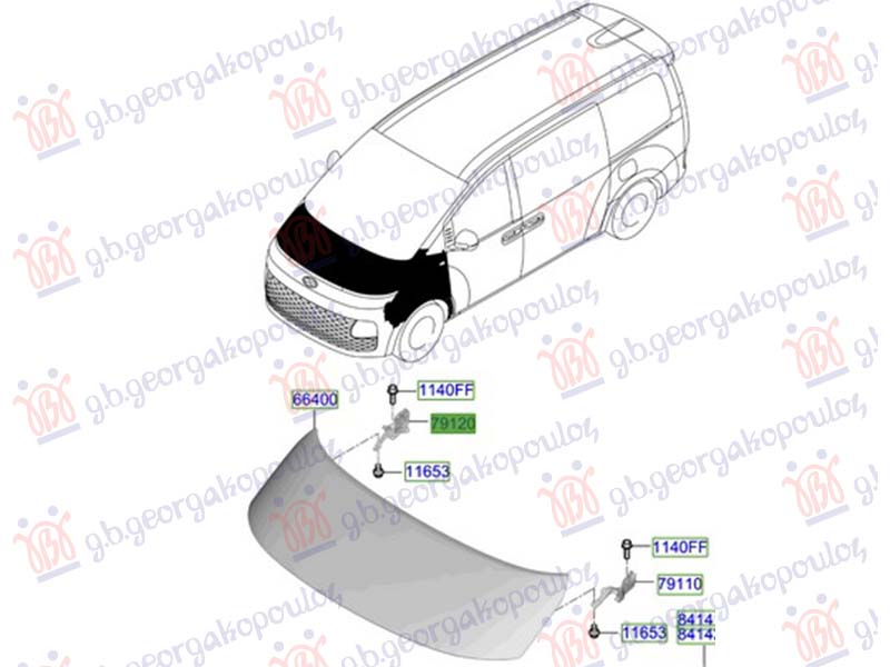 MAKAZE HAUBE (ORIGINALNI) HYUNDAI STARIA 2025- (US4)